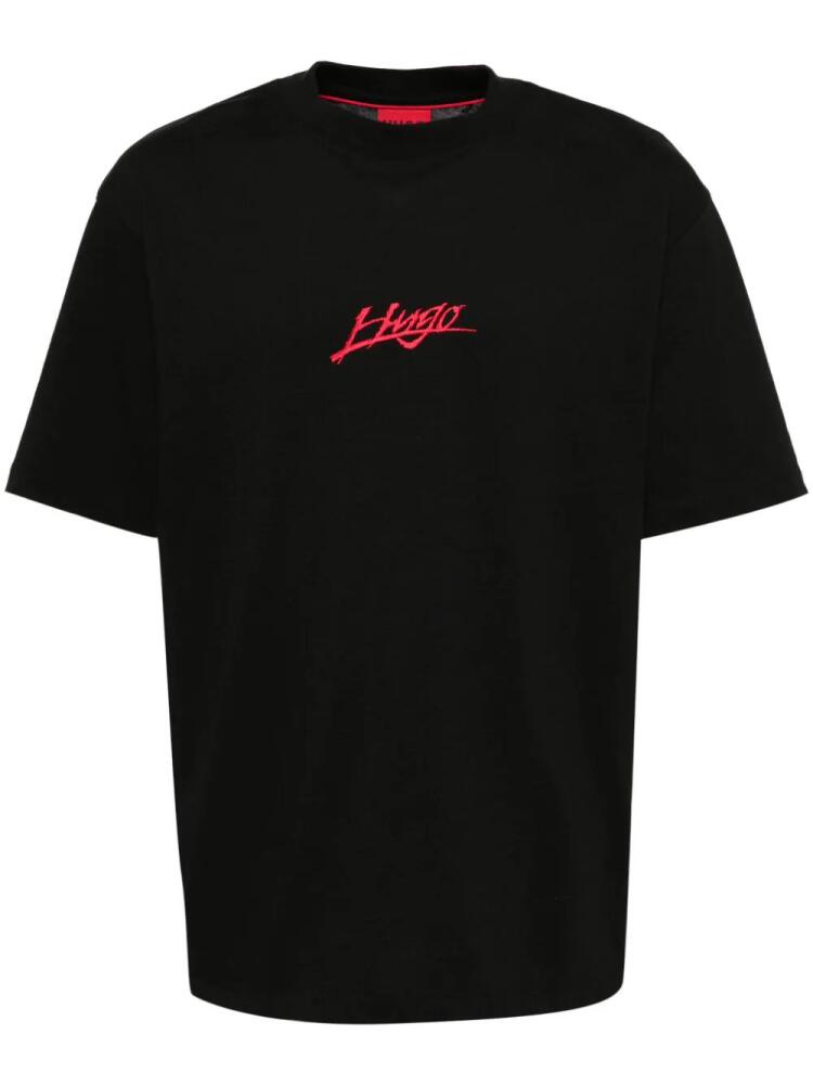 HUGO logo-print relaxed-fit T-shirt - Black Cover