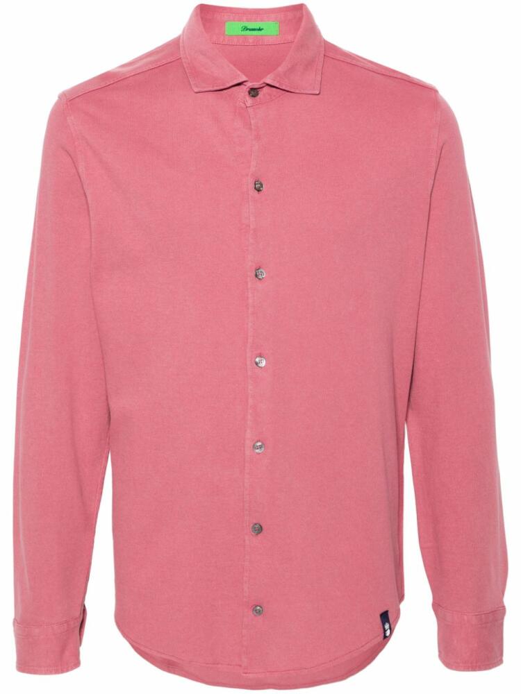 Drumohr piqué weave cotton shirt - Pink Cover