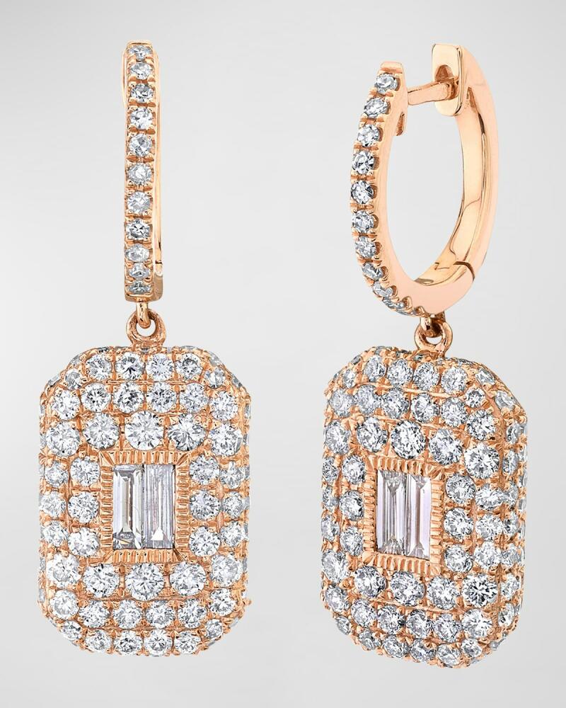 SHAY 18K Rose Gold Pave Baguette Diamond Earrings Cover