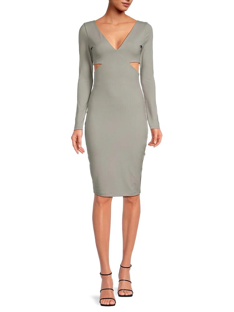 susana monaco Women's Cut Out Sheath Dress - Cement Cover