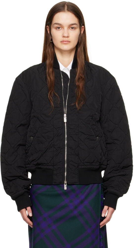 Burberry Black Quilted Bomber Jacket Cover