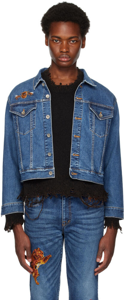 doublet Blue Embroidered Denim Jacket Cover