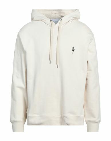 Neil Barrett Man Sweatshirt Ivory Cotton, Elastane Cover