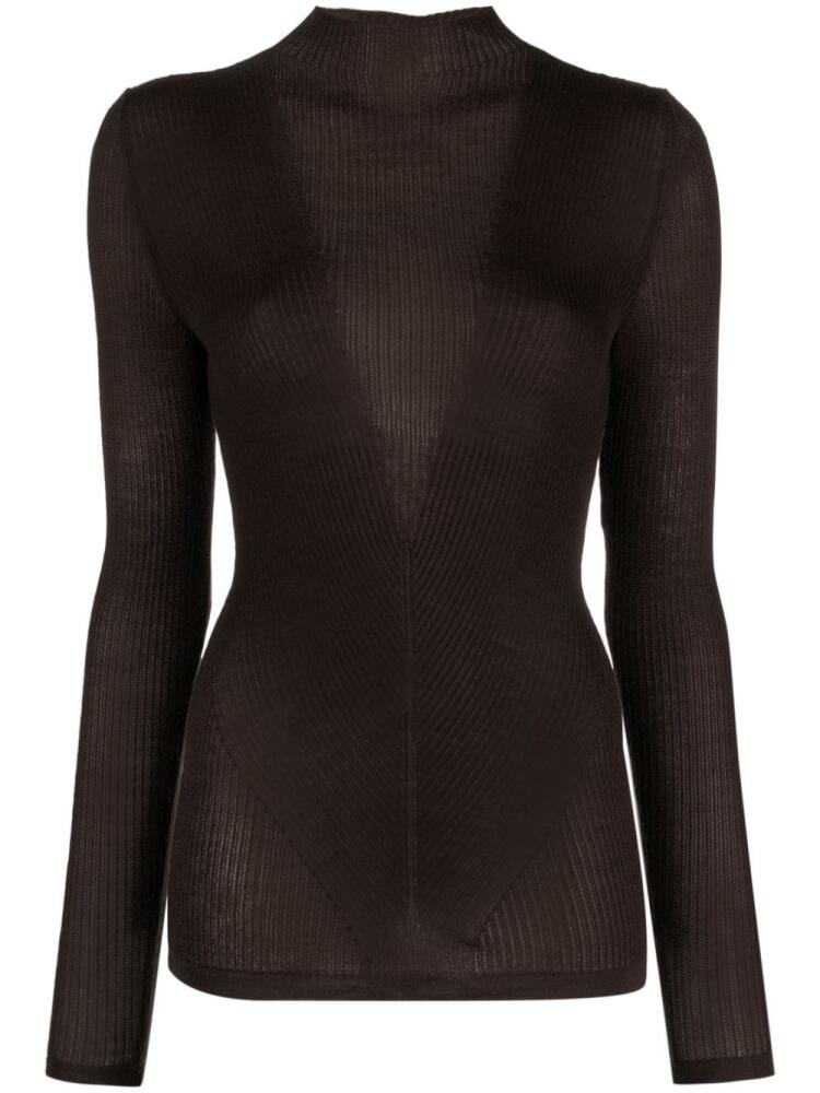 Wolford Aurora ribbed-knit wool jumper - Brown Cover