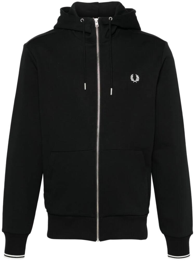 Fred Perry embroidered-logo zip-up jacket - Black Cover