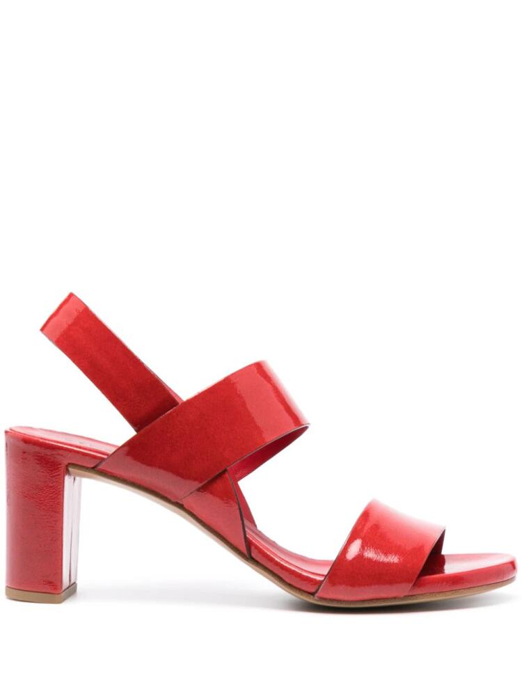 Del Carlo 75mm patent leather sandals - Red Cover