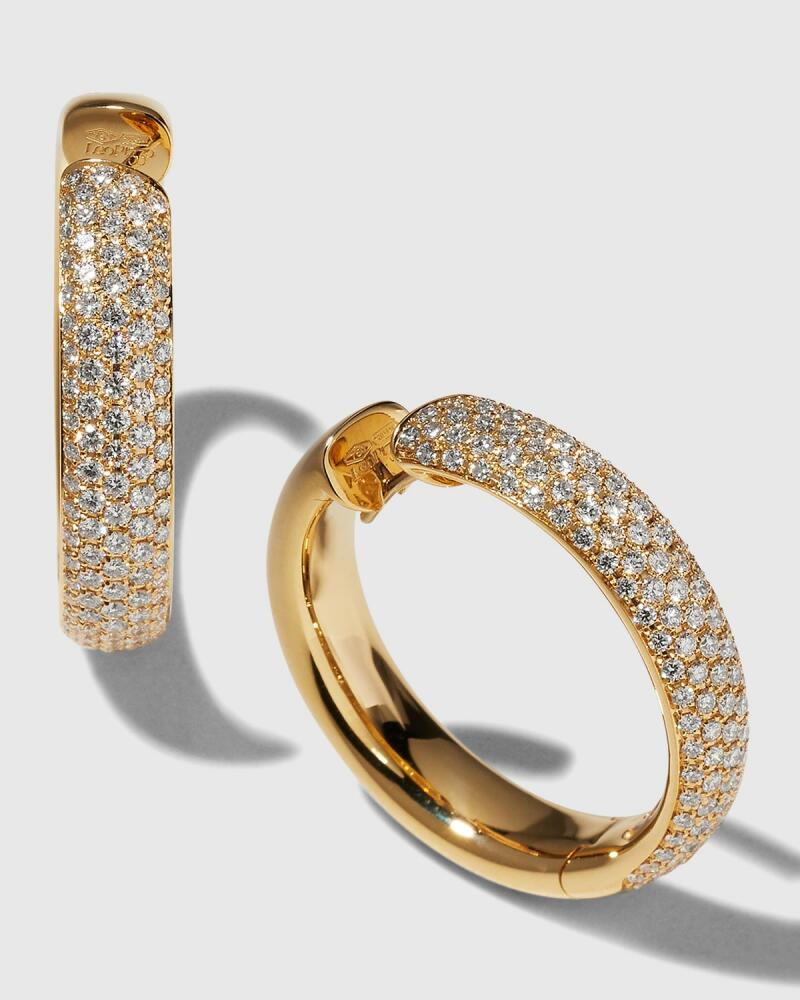 Leo Pizzo Yellow Gold Pave Round Hoop Earrings Cover