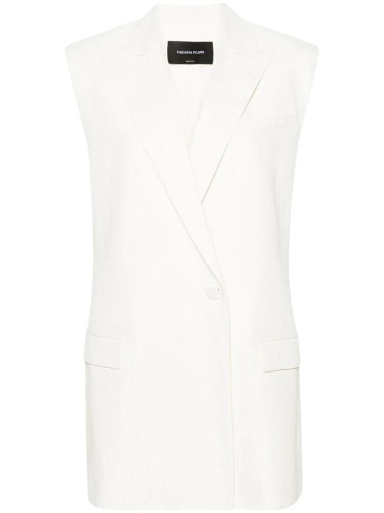 Fabiana Filippi single-breasted linen-blend gilet - White Cover