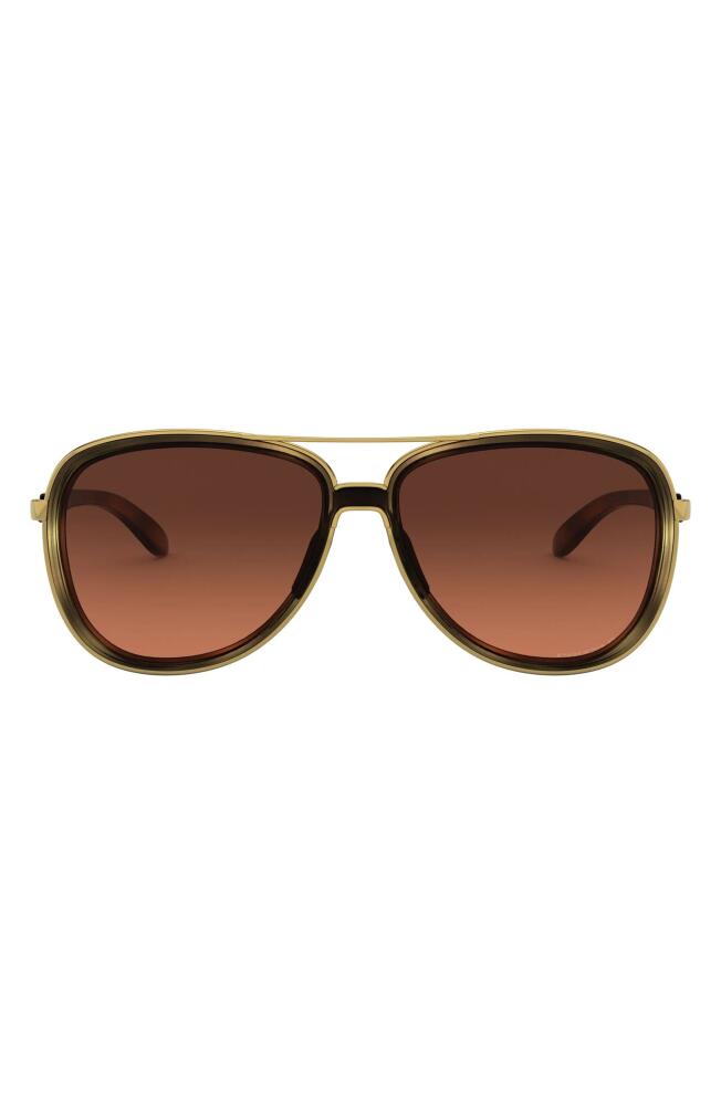 Oakley 58mm Aviator Sunglasses in Brown Tortoise/Prizm Brown Cover