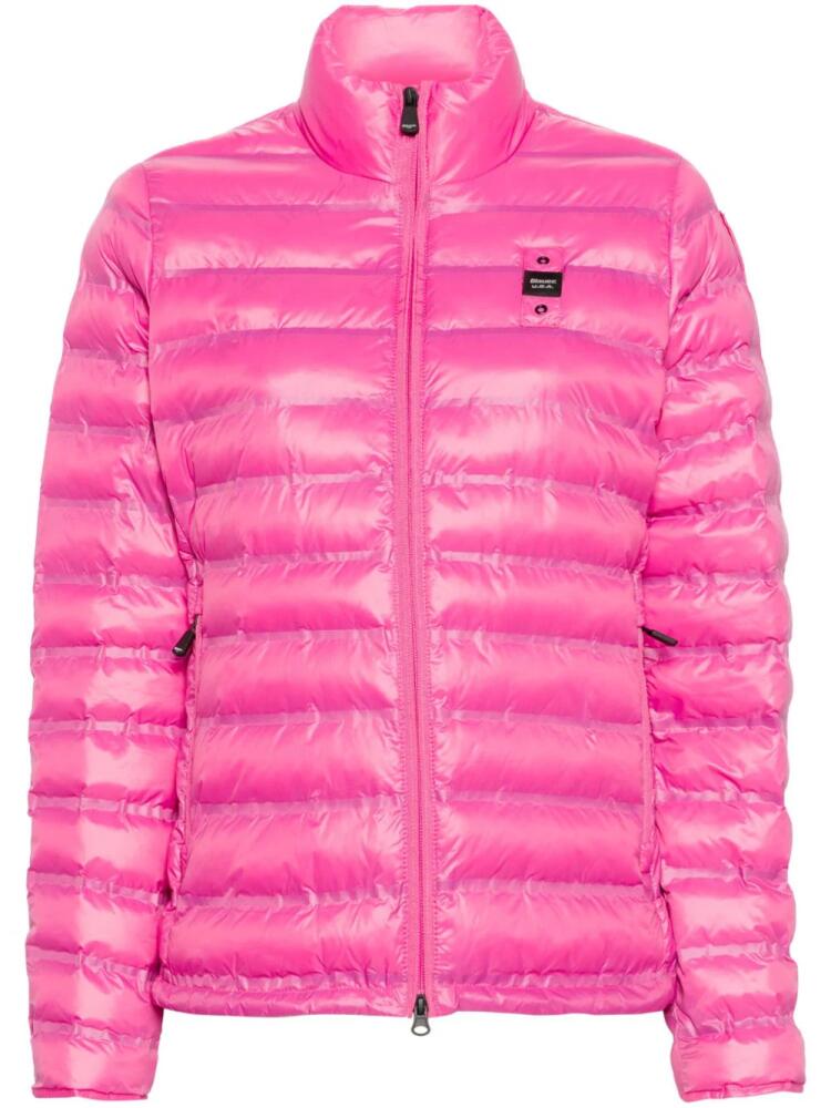 Blauer Camila logo-patch puffer jacket - Pink Cover