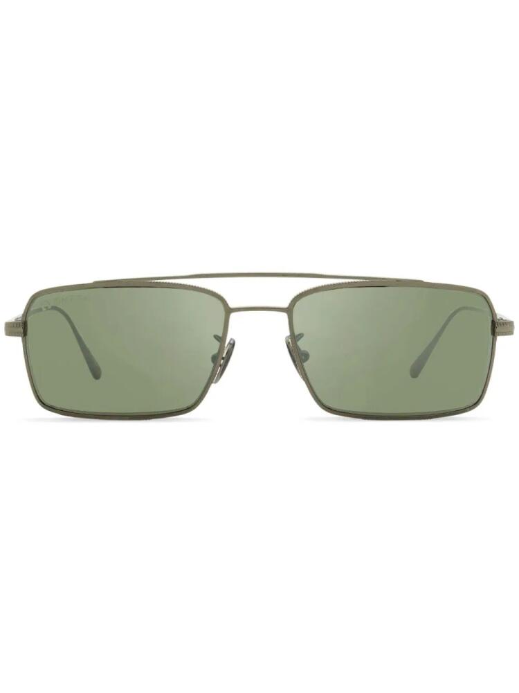 OMEGA EYEWEAR engraved-detail rectangle-frame sunglasses - Grey Cover