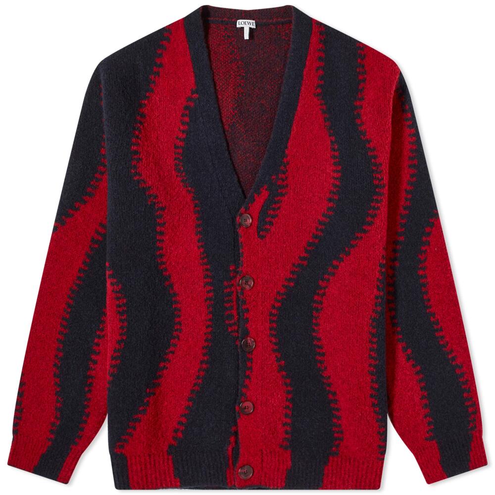 Loewe Men's Wave Cardigan in Navy/Red Cover