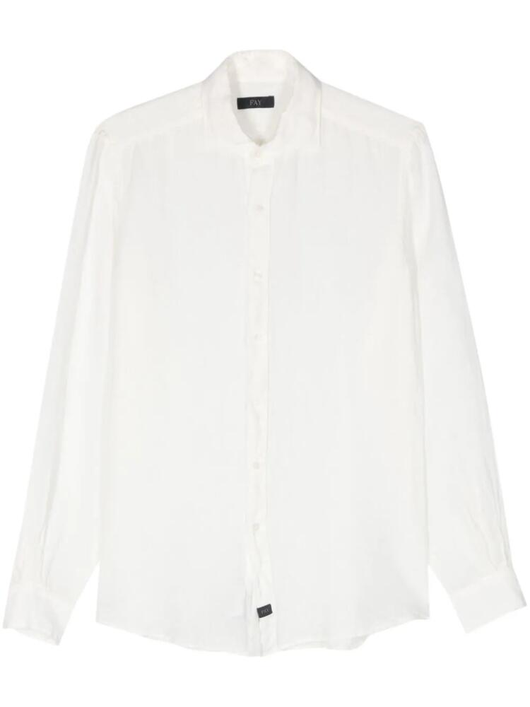 Fay long-sleeves linen shirt - White Cover