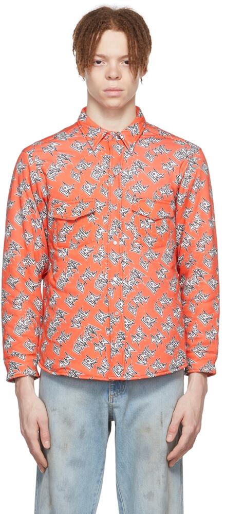 ERL Orange Cotton Over Shirt Cover