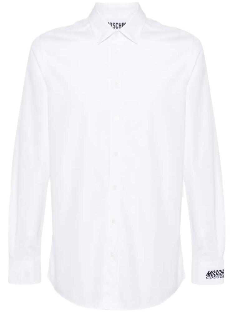 Moschino logo-embroidered cotton shirt - White Cover