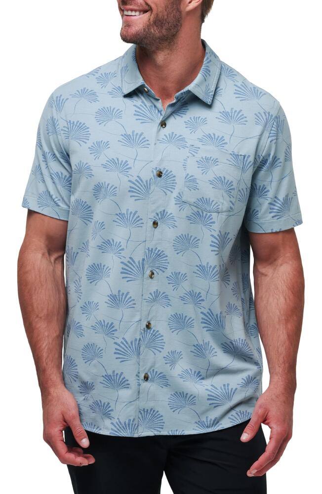 TravisMathew Rum Ration Stretch Short Sleeve Button-Up Shirt in Arona Cover