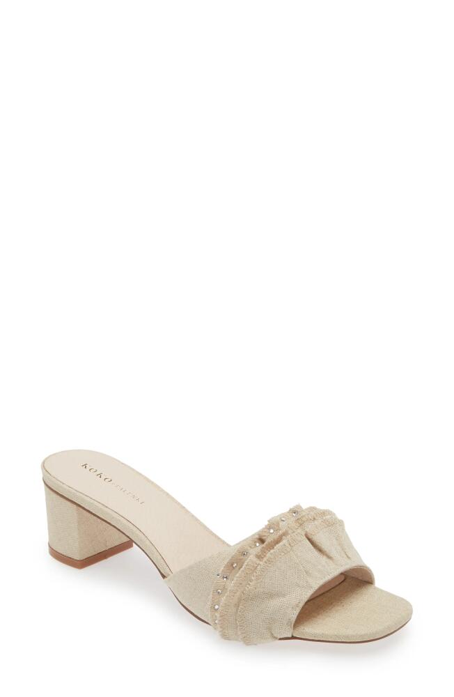 KOKO + PALENKI Leana Slide Sandal in Linen Cover