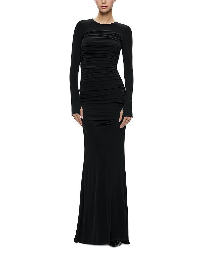 Alice and Olivia Katherina Ruched Long Sleeve Gown Cover