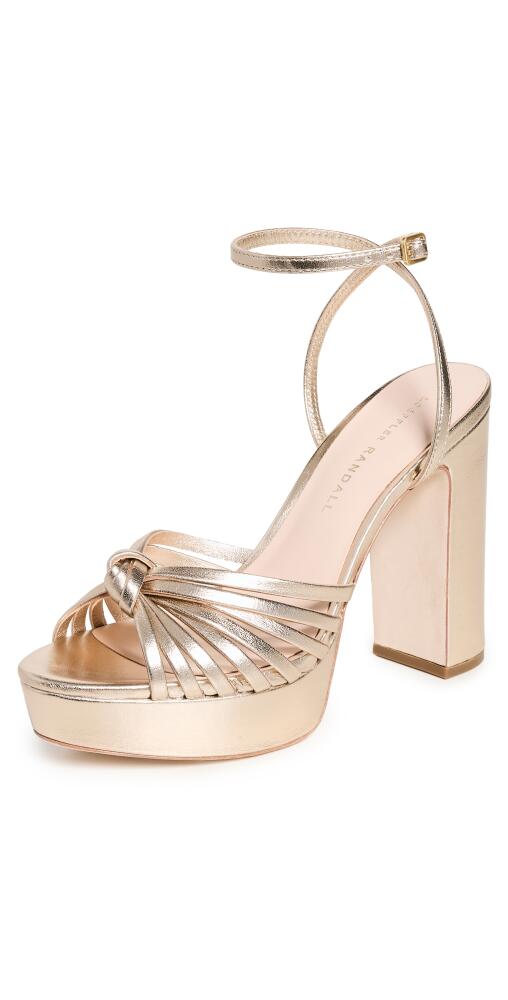 Loeffler Randall Rivka Leather Knot Platform Sandals Champagne Cover