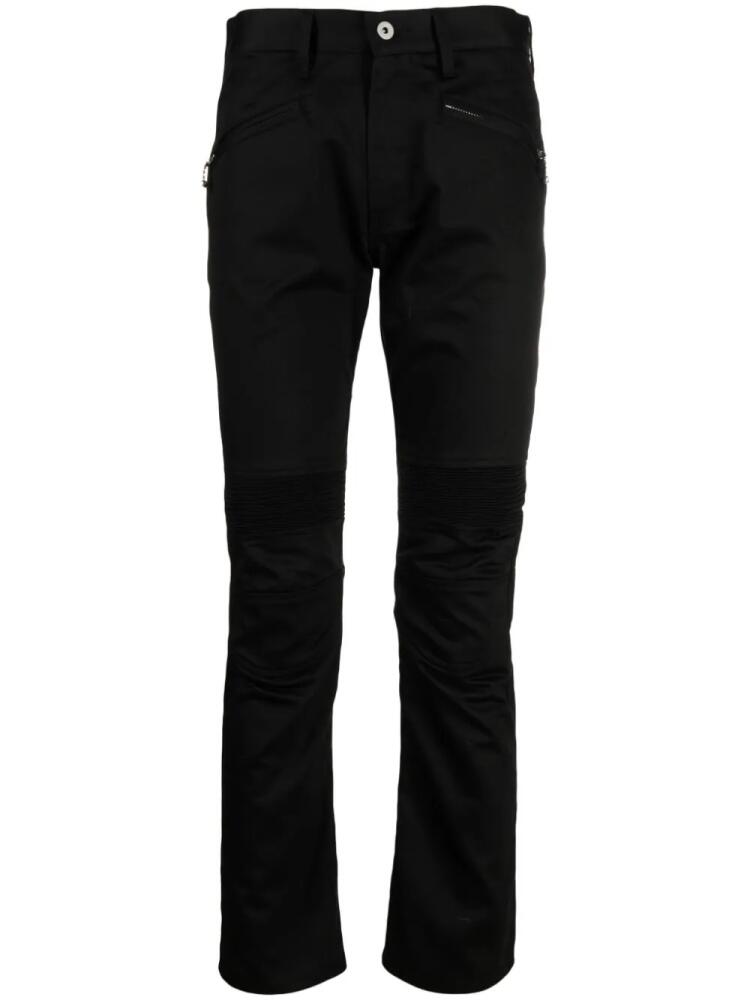 Junya Watanabe MAN panel-detail cropped skinny trousers - Black Cover