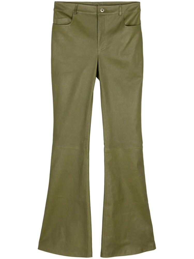 Desa 1972 flared leather trousers - Green Cover