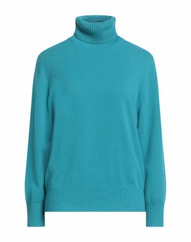 Kangra Woman Turtleneck Azure Cashmere Cover