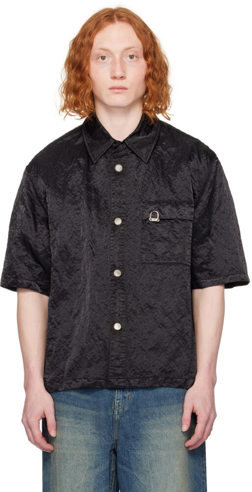 Solid Homme Black Garment-Dyed Shirt Cover