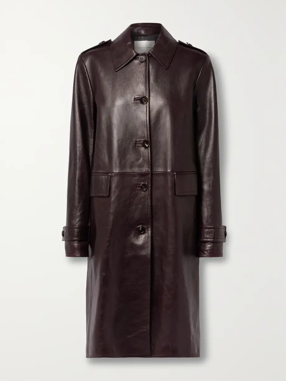 Veronica de Piante - June Paneled Leather Coat - Purple Cover