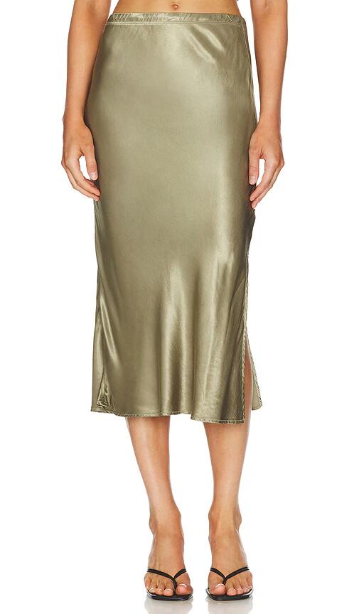 LA Made Doris Slip Skirt in Sage Cover