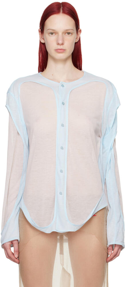 Eckhaus Latta Blue & White Cassius Shirt Cover