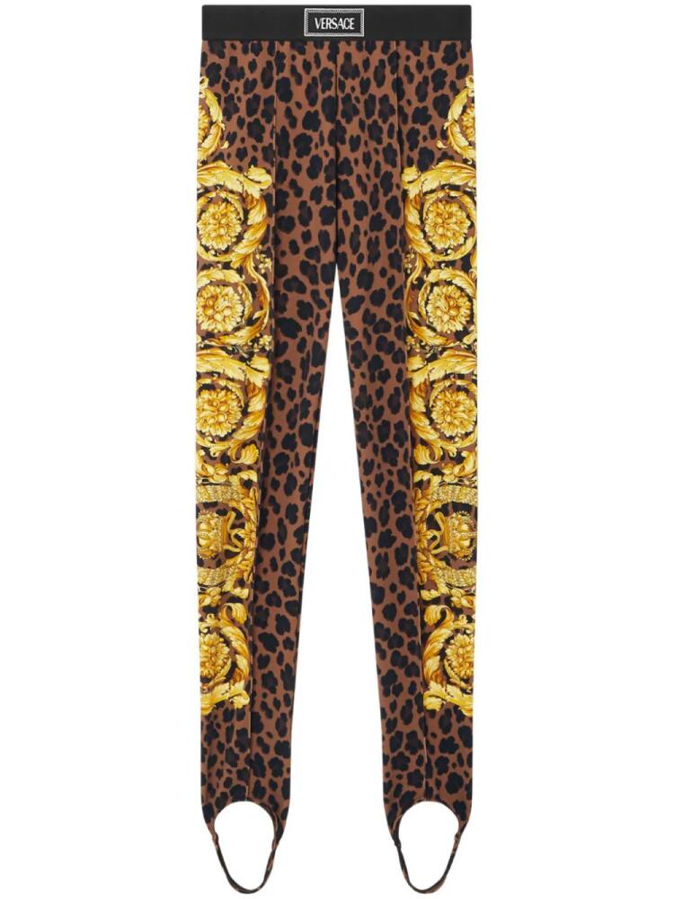 Versace Barocco-print leggings - Brown Cover