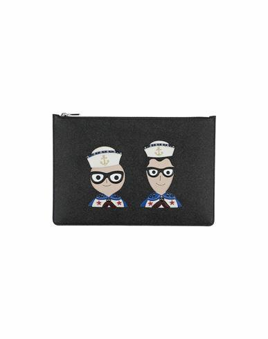 Dolce & gabbana Man Pouch Black Calfskin Cover