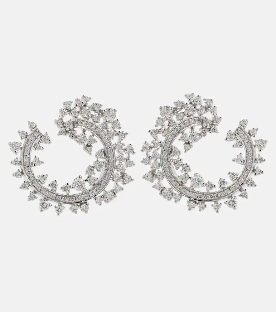 Ananya Scatter Edge 18kt white gold hoop earrings with diamonds Cover