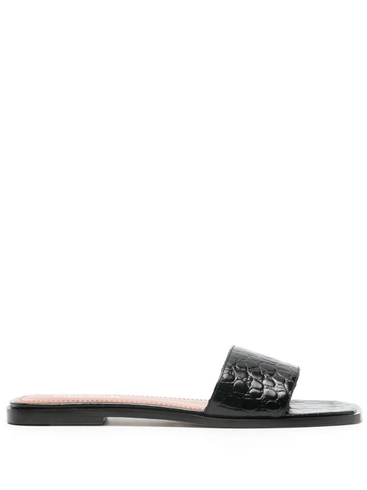 Paris Texas crocodile-effect leather sandals - Black Cover