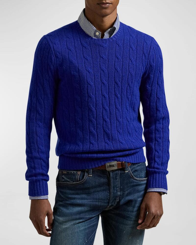 Polo Ralph Lauren Men's The Iconic Cable-Knit Cashmere Sweater Cover