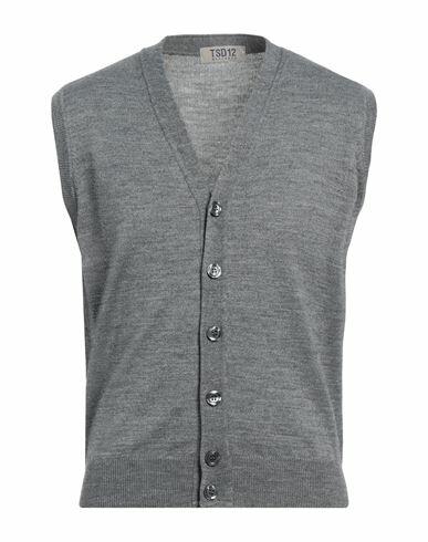 Tsd12 Man Cardigan Grey Merino Wool, Acrylic Cover