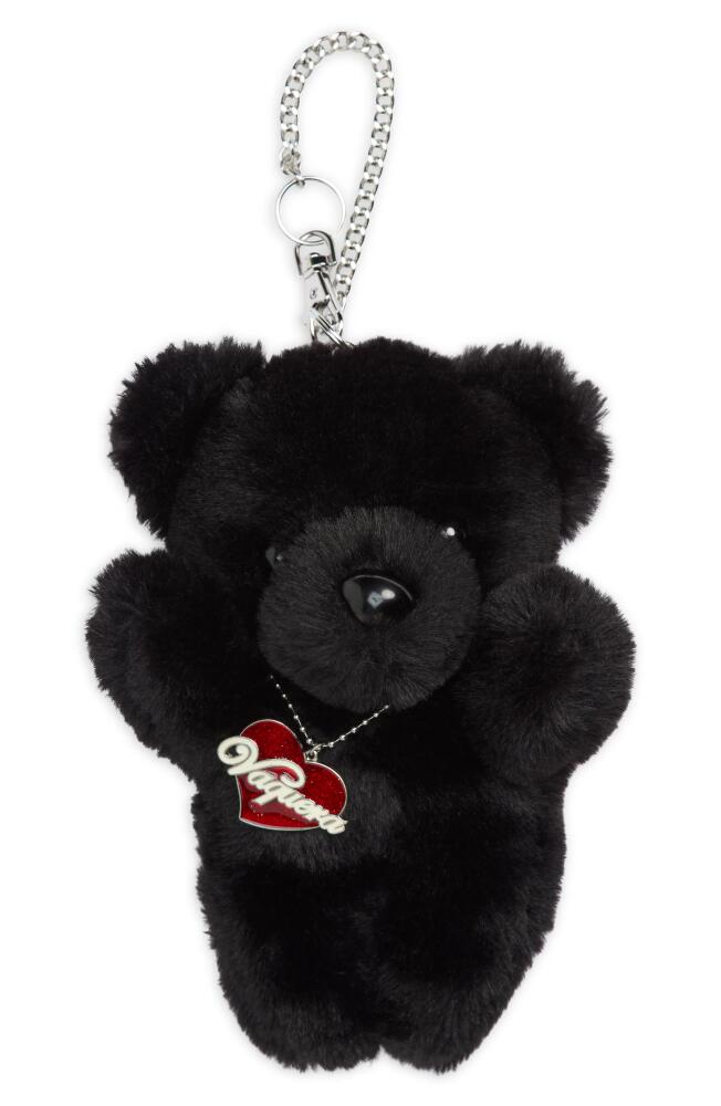 Vaquera Faux Fur Teddy Bear Keychain in Black Cover