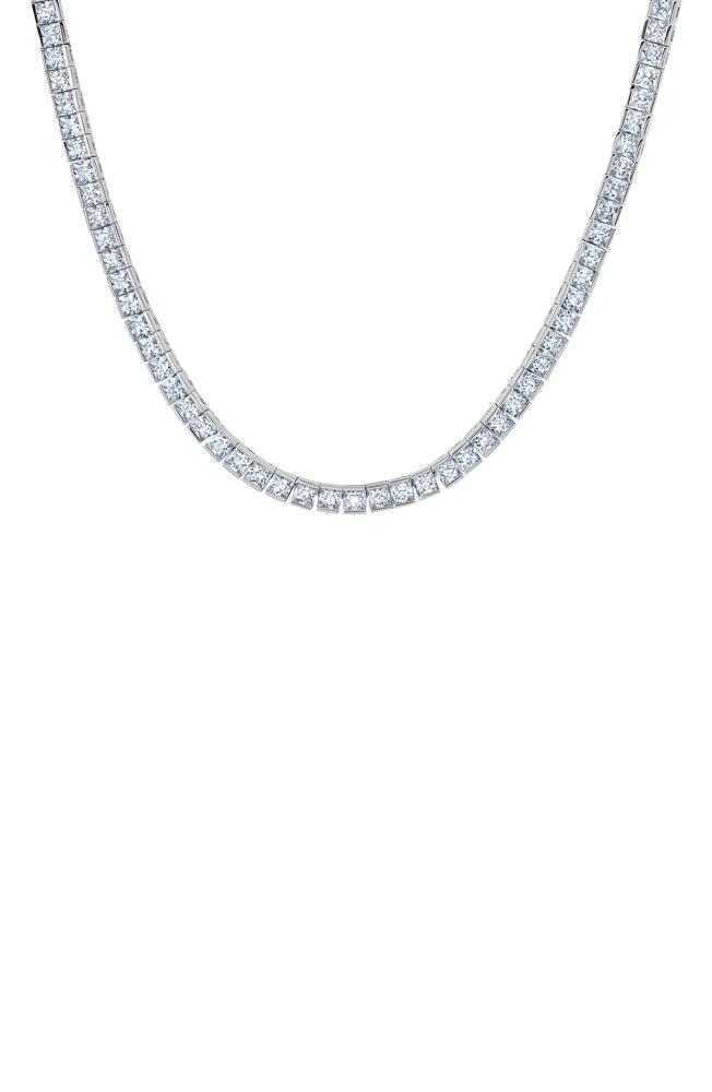 Crislu Princess Cubic Zirconia Tennis Necklace in Platinum Cover