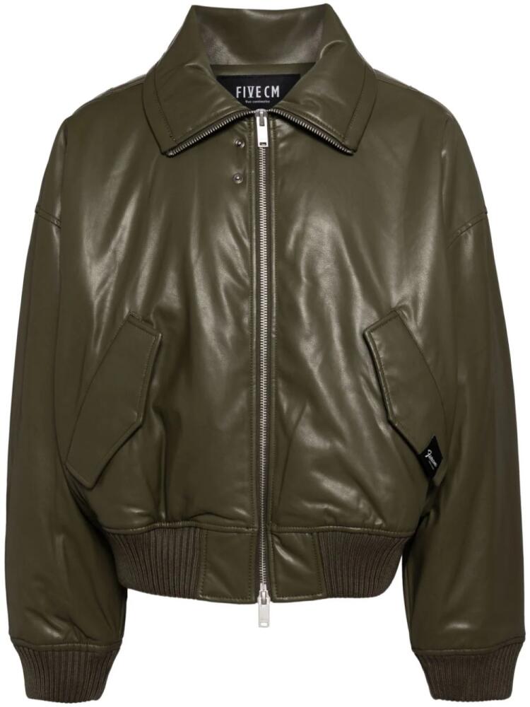 FIVE CM zipped faux leather jacket - Green Cover