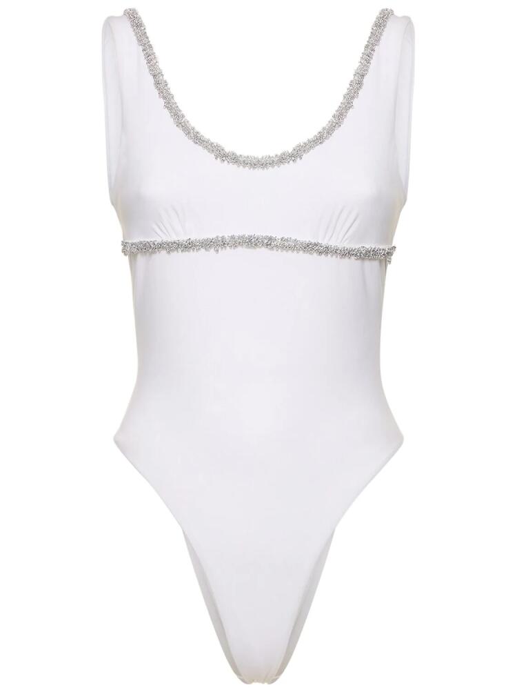 ERMANNO SCERVINO Lycra Embroidered One Piece Swimsuit Cover