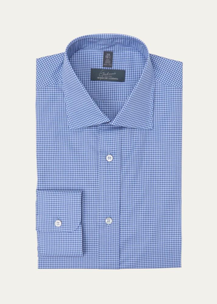 Bergdorf Goodman Men's Cotton Micro-Check Dress Shirt Cover