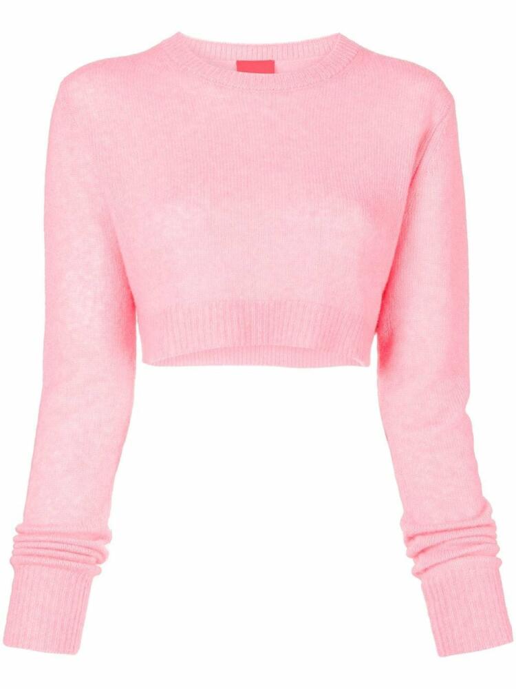 Cashmere In Love ribbed-trim cropped jumper - Pink Cover