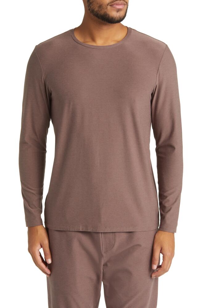 Beyond Yoga Featherweight Always Beyond Long Sleeve Performance T-Shirt in Truffle Heather Cover