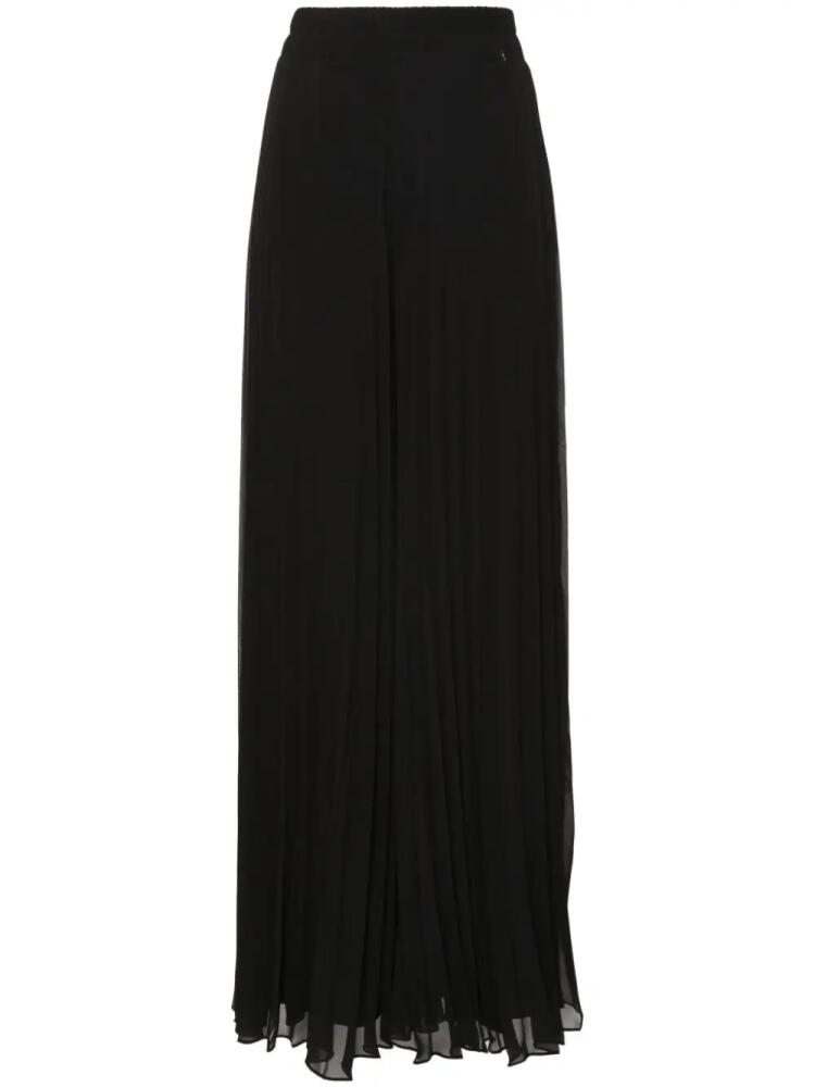 NISSA high-waist pleated palazzo trousers - Black Cover