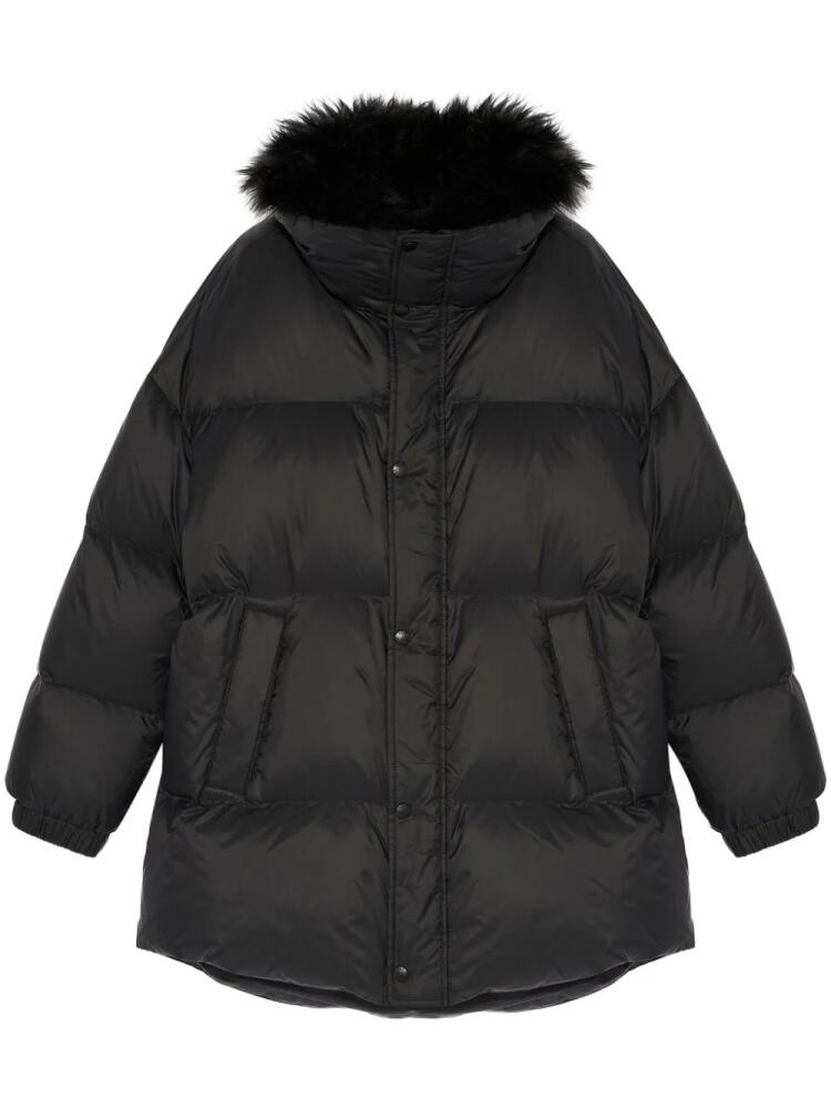 Yves Salomon padded-design coat - Black Cover