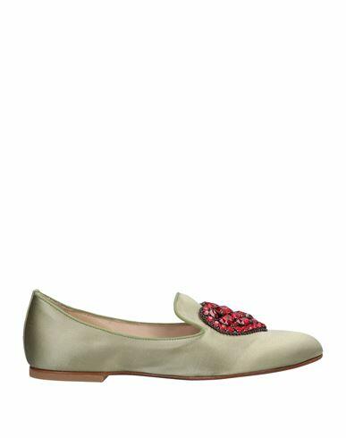 Ermanno Scervino Woman Loafers Green Textile fibers Cover