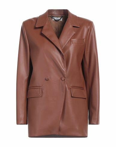 Jijil Woman Blazer Brown Polyester Cover