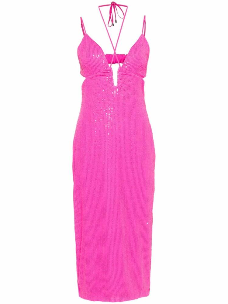 NISSA sequinned midi dress - Pink Cover