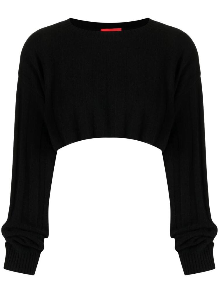 Cashmere In Love Remy ribbed-knit cropped jumper - Black Cover