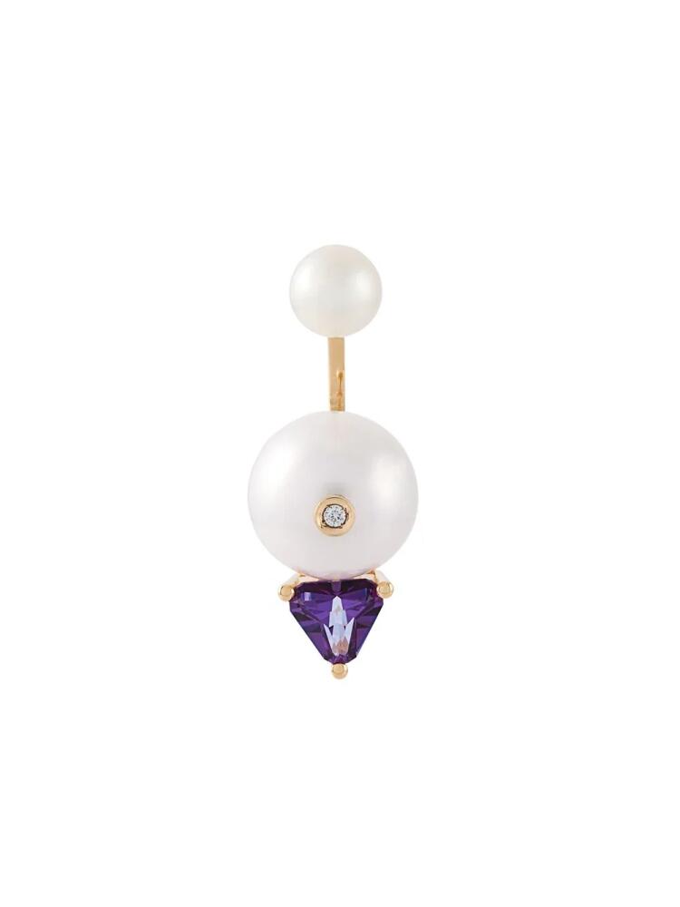 Delfina Delettrez 'Trillion' diamond earring - White Cover